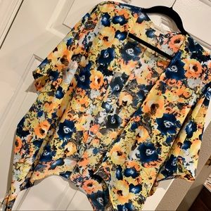 Painted threads floral kimono